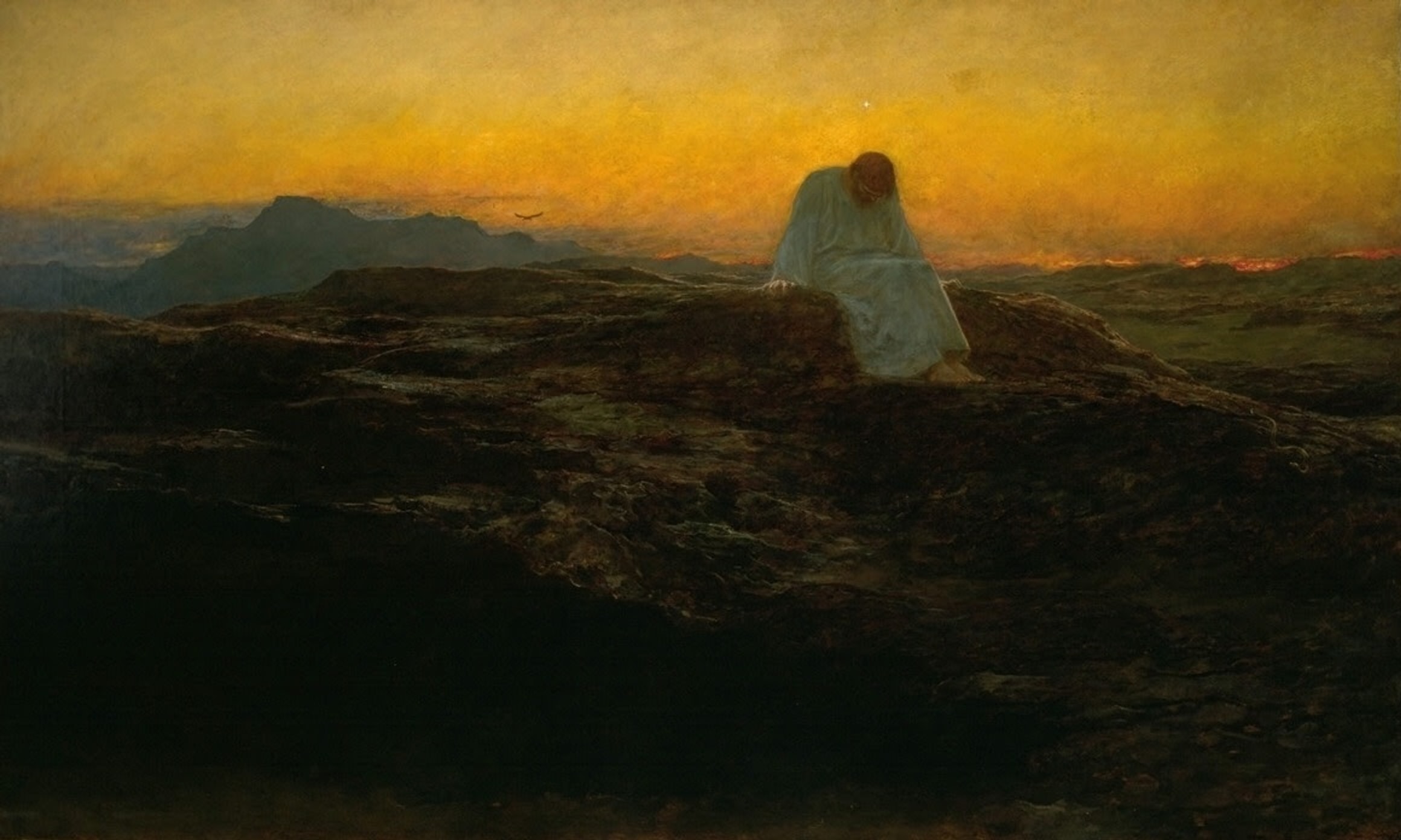 Briton Riviere's painting The Temptation in the Wilderness.